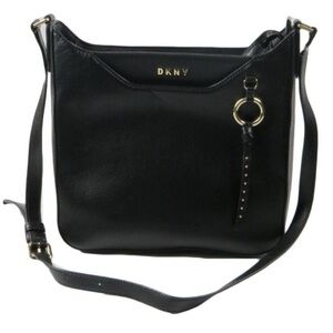 DKNY crossbody leather black bag.